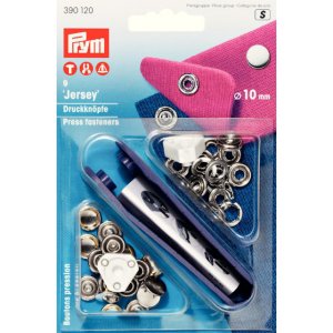 Nieten-Druckknopf JERSEY Messing glatte Oberseite silberfarben 10 mm 9 Stk Nieten-Druckknopf JERSEY Messing glatte Oberseite silberfarben 10 mm 9 Stk