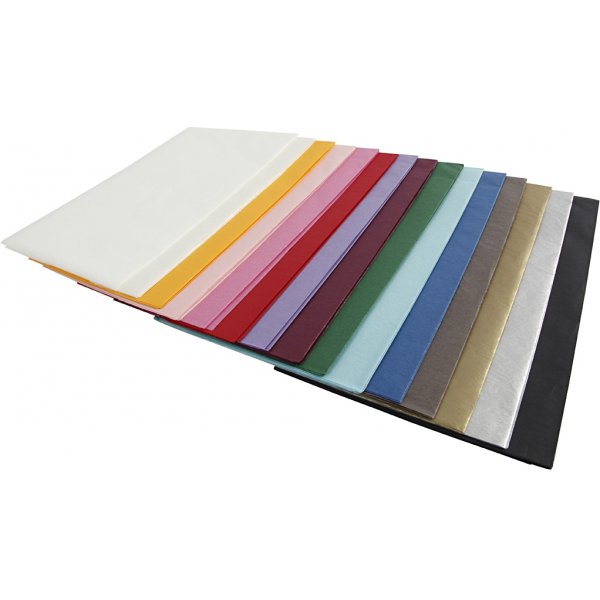 Seidenpapier - gemischte Farben - 50 x 70 cm - 14 g - 15 x 2 Blatt