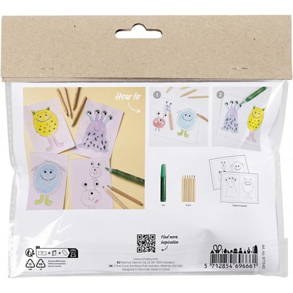 Mini-DIY-Kit zum Ausmalen, Monster Mini-DIY-Kit zum Ausmalen, Monster