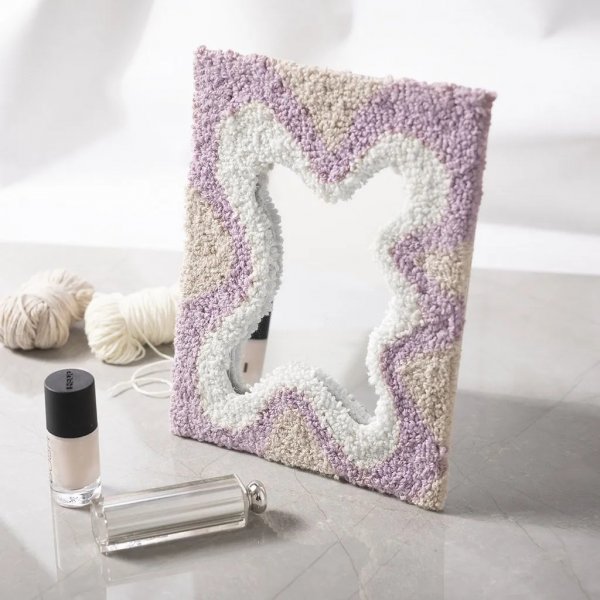 DIY Kit Punch Needle, Pastellfarben, Spiegel