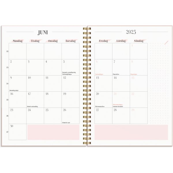 Kalender 24/25 - Lebensplaner rosa horizontal
