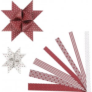 Sternstreifen - rot - weiß - Ø6,5+11,5 cm - 60 Streifen Sternstreifen - rot - weiß - Ø6,5+11,5 cm - 60 Streifen