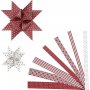 Sternstreifen - rot - wei - 6,5+11,5 cm - 60 Streifen