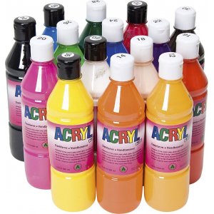 Acrylfarbe - Grundfarben - 15x500 ml Acrylfarbe - Grundfarben - 15x500 ml