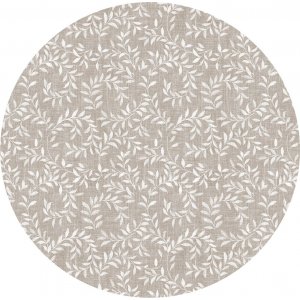 Wachstuch PVC Rundes kleines Blatt - Leinen Wachstuch PVC Rundes kleines Blatt - Leinen