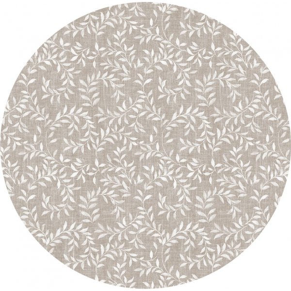 Wachstuch PVC Rundes kleines Blatt - Leinen