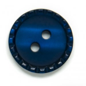 Knopf Rund 2-Loch 15 mm 6 Stück - Dunkelblau gerippt Knopf Rund 2-Loch 15 mm 6 Stück - Dunkelblau gerippt