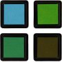 Stempelkissen - Grn - Hellgrn - Oliv - Aqua - 4 Stk