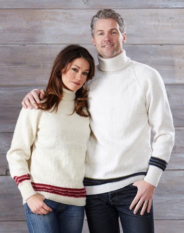 Strickmuster - Pullover mit Streifen, Mtze und Schal