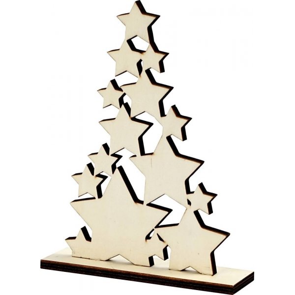 Weihnachtsbaum aus Sternen - 14,7 x 19,6 cm