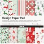 Designpapier - rot/grn - 50 Blatt