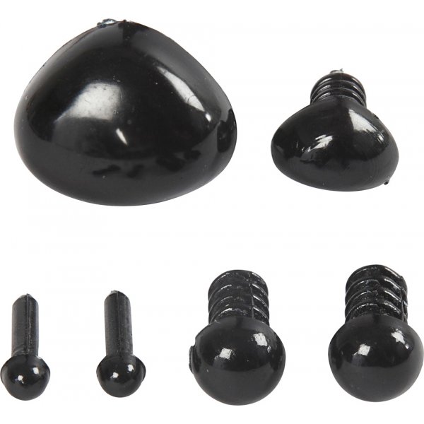 Augen und Nasen zum Modellieren - Schwarz