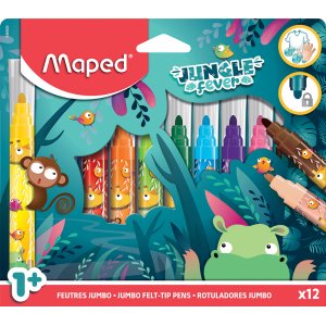 Faserstiftset - Maped - 12 waschbare Stifte Jumbo Jungle Fever Faserstiftset - Maped - 12 waschbare Stifte Jumbo Jungle Fever