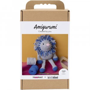 DIY-Set Amigurumi L�we marineblau und hellgrau - 1 Packung.