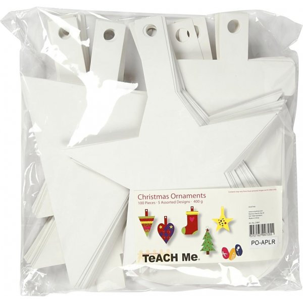 Pappfiguren - Weihnachtsdeko - wei - 5 x 20 Stk