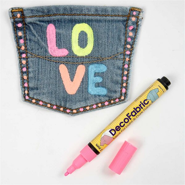 Deko-Textilstifte - 3 mm - Neonfarben - 6 Stk