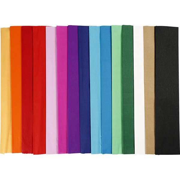 Krepppapier - gemischte Farben - 60 Blatt