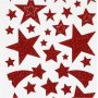 Glitzeraufkleber - Rot - Sterne - 2 Bgen
