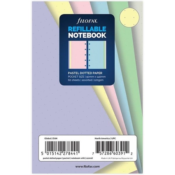 Nachfllpackung fr Filofax Notebook Pocket - Dotted Pastel