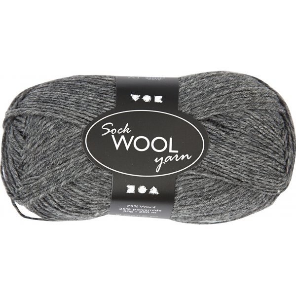Sockenwolle - Dunkelgrau - 50 g