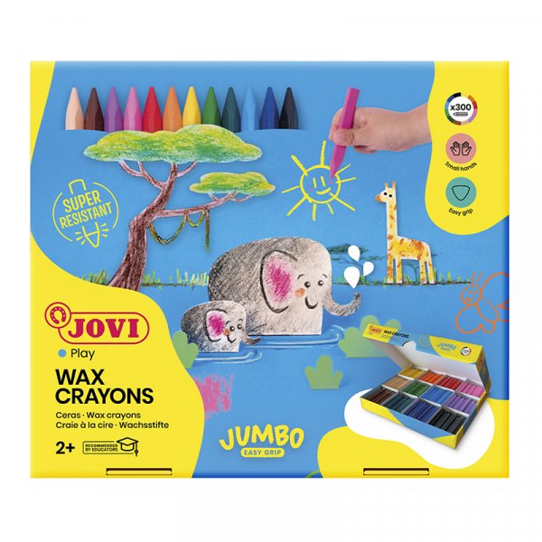 Buntstiftset - Jovi - 300 dreieckige Wachsmalstifte in 12 Farben