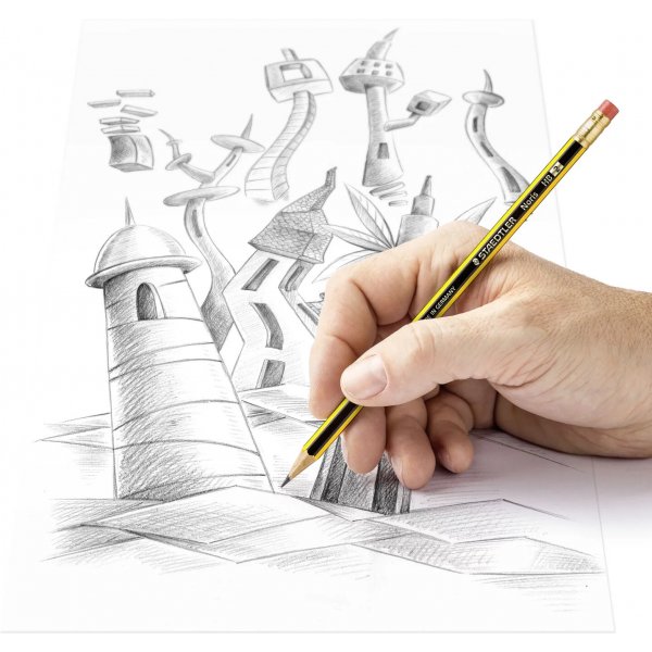 Noris Bleistifte mit Radierspitze HB - 3 Bleistifte