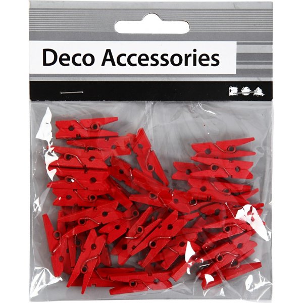 Mini-Wscheklammern - rot - 36 Stk