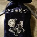 Kundenbild Stoffetikett Schmetterling schwarz/weiß