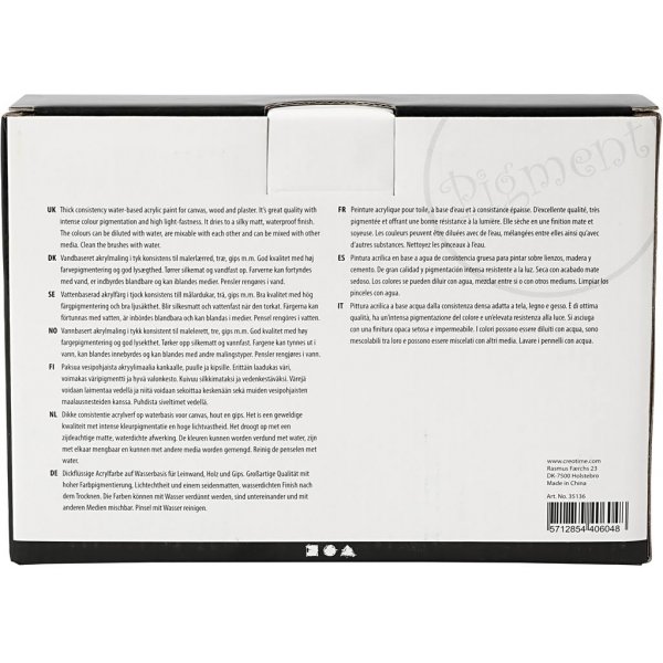 Pigment Art Acryl - Mischfarben - Naturfarben - seidenmatt - 5 x 75 ml