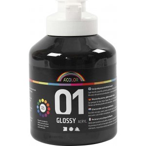 Schulfarbe - Acryl - Schwarz - Glänzend - 500 ml Schulfarbe - Acryl - Schwarz - Glänzend - 500 ml