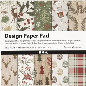 Designpapier - Braun/Grün - 50 Blatt Designpapier - Braun/Grün - 50 Blatt
