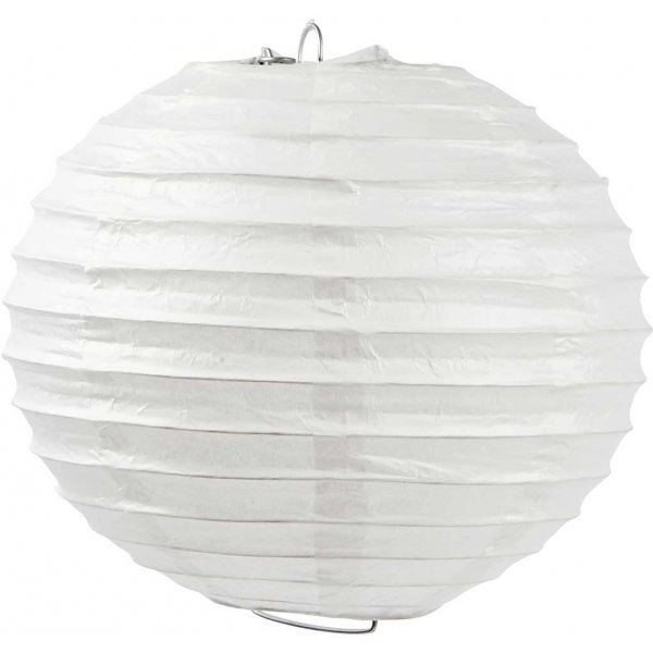 Papierlampe - wei - Rund - 20 cm