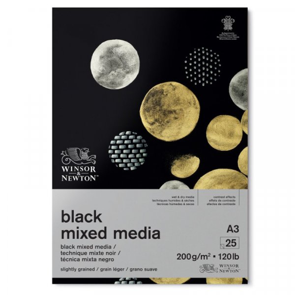 Zeichenblock - Winsor & Newton - Black Pad Mixed Media - A3
