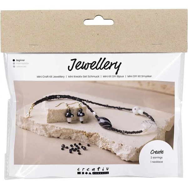 Mini DIY Kit Schmuck, schwarze Harmonie, schwere Halskette