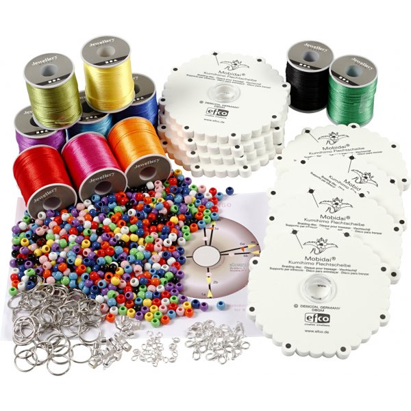 Kumihimo-Klassenzimmer-Set - Neonfarben - leuchtende Farben