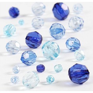 Facettierte Kunststoffperlen Harmony - gemischt - blaue Harmonie - 45 g Facettierte Kunststoffperlen Harmony - gemischt - blaue Harmonie - 45 g