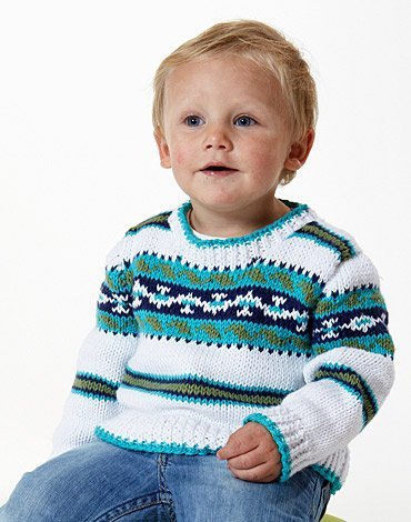 Strickanleitung - Strickpullover mit Mustern in Farben