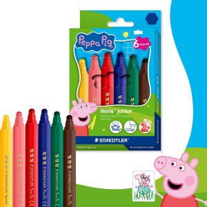 Greta Gris Jumbo-Filzstifte, verschiedene Farben - 6er-Pack