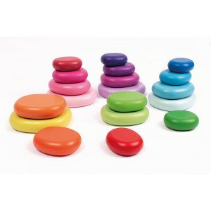 Runde bunte Holzsteine 20 Stk Runde bunte Holzsteine 20 Stk
