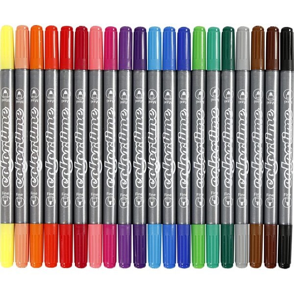Colortime Doppelmarker - Standardfarben - 20 Stk