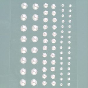 Halbperlen Acryl selbstklebend 3 5 7 mm - weiße Perle 72er-Pack rund Halbperlen Acryl selbstklebend 3 5 7 mm - weiße Perle 72er-Pack rund