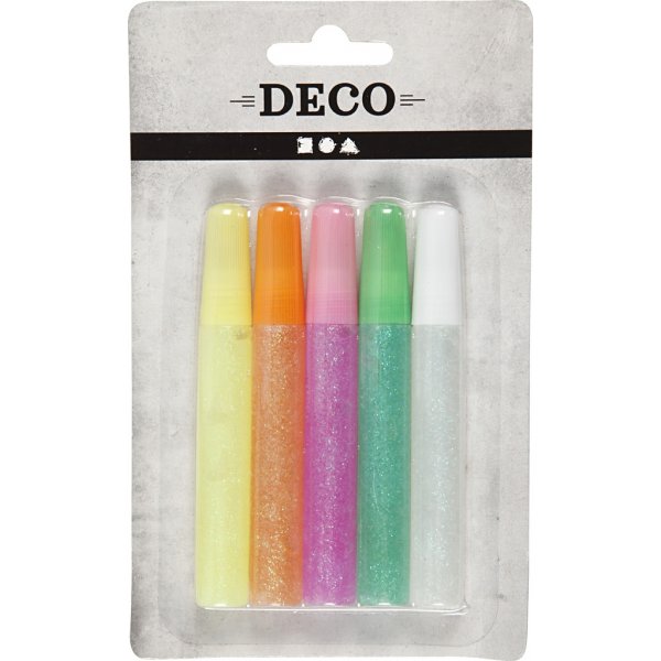 Glitzerkleber - Pastellfarben - 5 x 10 ml