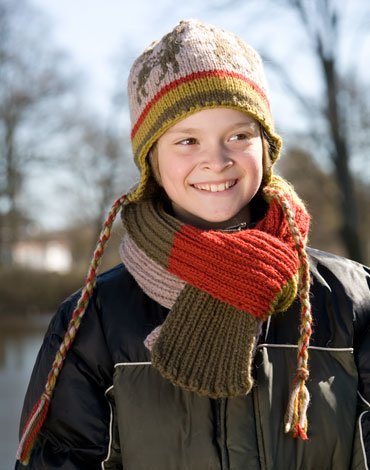 Strickanleitung - Muster gestrickte Mtze und gestreifter Schal