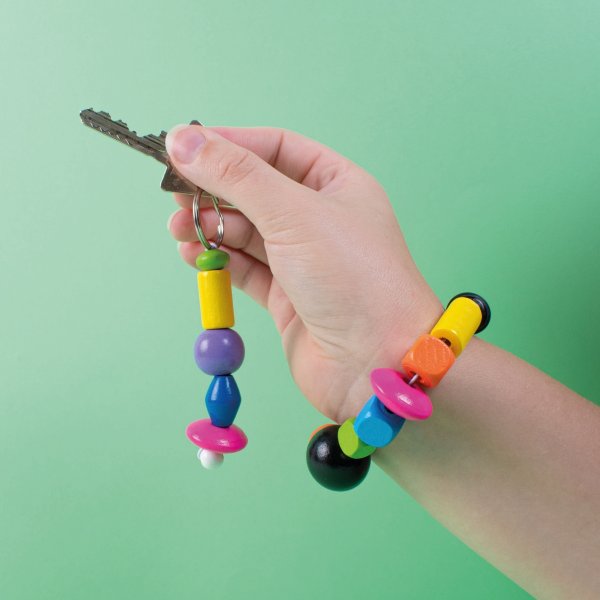 Holzperlen in Eimer-Grundfarben - 190 g