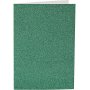 Karten und Umschlge - Grn - Glitzer - 4 Sets