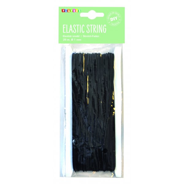 Elastische Kordel 1 mm - Schwarz - Mehrere L�ngen!