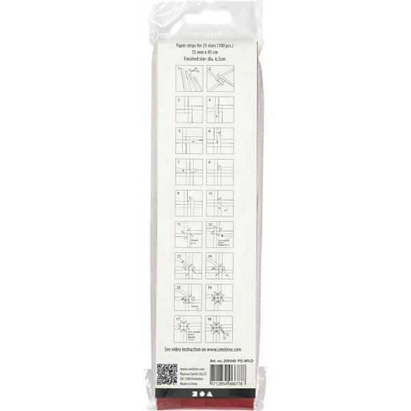 Sternstreifen - rot - 6,5 cm - 100 Streifen