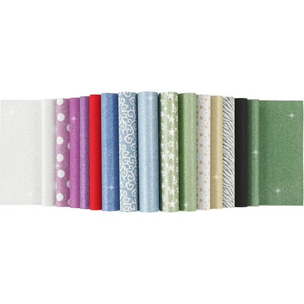 Glitzerpapier in Blcken - A4 - 30 Blatt