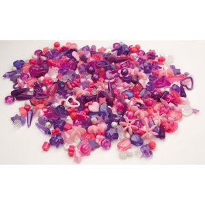 Kunststoffperlen lila und rosa Kunststoffperlen lila und rosa