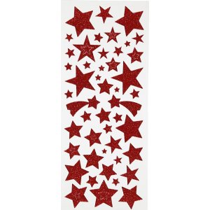 Glitzeraufkleber - Rot - Sterne - 2 Bögen Glitzeraufkleber - Rot - Sterne - 2 Bögen
